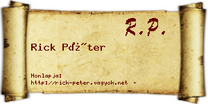 Rick Péter névjegykártya
