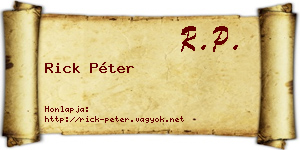Rick Péter névjegykártya